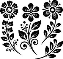 Floral symbol, flower , leaf bundle Graphics, Elegant Botanical Designs Seamless Patterns for Creative Projects Web vector