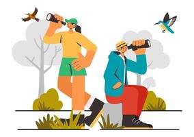 Birdwatching Adventure with Enthusiasts and Experts in a Natural Habitat vector