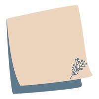 Blank sticky note for message design vector