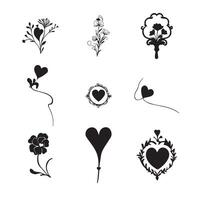 Minimalist Valentines Day Icons and Graphics vector