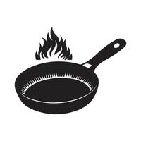 frying pan isolated on white background vector