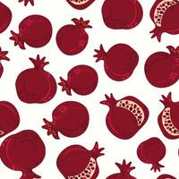 Modern abstract pomegranates design with seamless Fruits pattern and unique textures, ideal for fabric, stationery, and home decor. vector