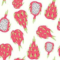 Modern abstract dragonfruits design with seamless Fruits pattern and unique textures, ideal for fabric, stationery, and home decor. vector