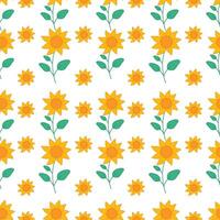 Sun Flowers Seamless Pattern Illustration vector