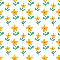 Yellow Flowers Seamless Pattern vector