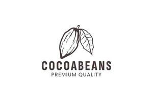 cocoa beans logo design symbol template vector
