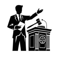 Judge with gavel and paper clipart vector