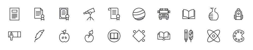Education, school, university modern web icons for infographics. Simple linear illustration for apps, sites, infographics vector