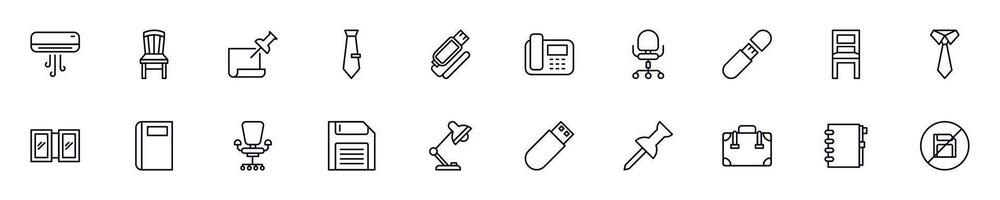 Office line pictograms pack. Editable stroke. Simple linear illustration that can be used as a design element for apps and websites vector