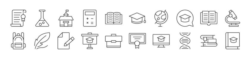 Briefcase, Microscope, Books Drawn with Thin Line for apps, web sites, banners, infographics and other types of design vector