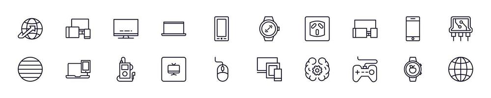 Electronics line pictograms pack. Editable stroke. Simple linear illustration that can be used as a design element for apps and websites vector