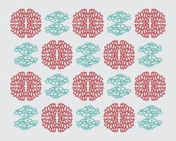 Coral motif vintage pattern fabric textile design print art editable vector