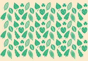 Green leaf plant jungle botanical tropical pattern background nature exotic motif blue silhouette layout fabric textile print art editable vector
