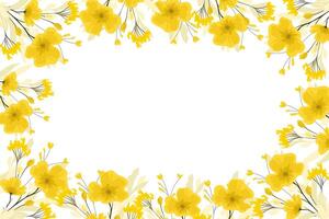 Floral background with yellow flowers. Frame with flowers. Design for postcard, invitation, certificate. vector