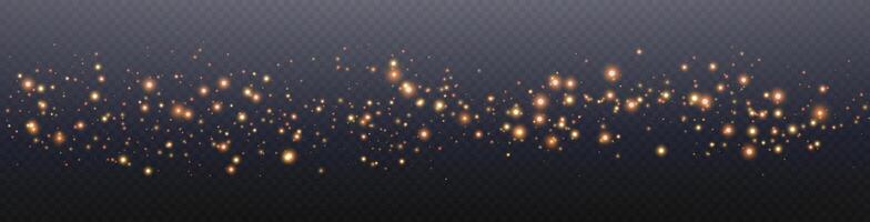 Orange glittering dots, particles, stars magic sparks. Dust cloud flare light effect. Orange luminous points with smoke. particles on background vector