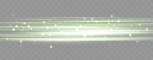 Green speed rays, velocity light neon flow, zoom in motion effect, glow speed lines, stripes vector
