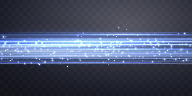 Speed rays, light neon flow zoom in motion effect, blue glow speed lines
