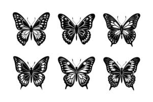 Butterfly silhouette set vector