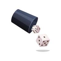 Dice cup isolated on white background. vector