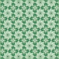 abstract flowers pattern with gradient green color and unique line art vector