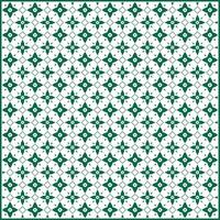beautiful green batik pattern with four clover flowers vector