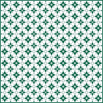 beautiful green batik pattern with four clover flowers