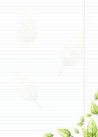 blank lined striped sheet with stylized green leaves vector