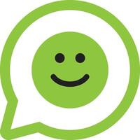 Speech bubble with happy face icon . Green happy face icon . Smile face icon . illustration vector