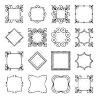 Decorative Circular Square Frame Pack vector
