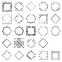 Geometric Square Circle Frame Set vector