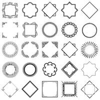Elegant Borders Floral Shape Set vector