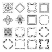 Floral Abstract Geometric Frame Design vector