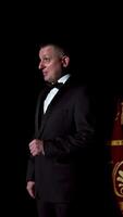 Announcer on a stage in theater. video