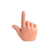 Hand Gesture Pointing Upwards Isolated on White vector