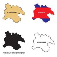 Map of Pyongyang city, North Korea vector