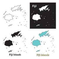map of fiji island design vector