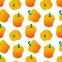 Summer seamless pattern with yellow sweet pepper. Vegetables isolated. Repeating print vector