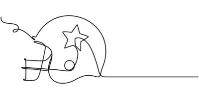 sports Helmet continuous one line drawing vector