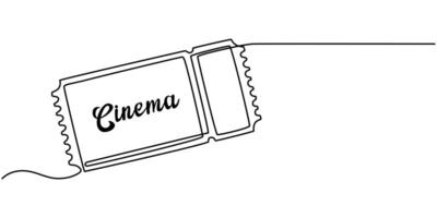 Ticket Line Icon Design Editable Stroke Continuous One Line Drawing vector