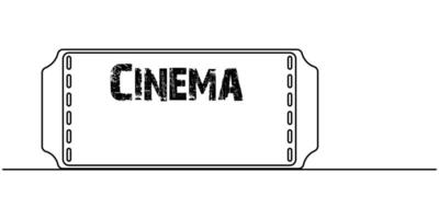 Ticket Admission Entry Event Design Continuous One Line Drawing vector