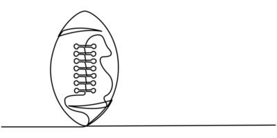 One continuous line drawing American football ball sport ball concept One line draw graphic design vector