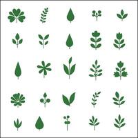 A collection of green leafy plants in various shapes and sizes. The plants are arranged in a grid pattern, with some overlapping and others standing alone vector