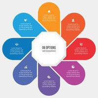 Circle Cycle Infographic Template Design With Eight Steps vector