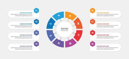 Circle Infographic Template Design With Eight Steps, Process Workflow Diagram vector