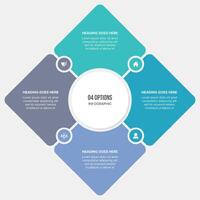 4 Options Steps Circle Infographic Template Design vector