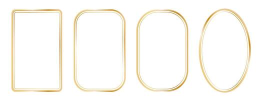 golden rectangle frames set on white background vector