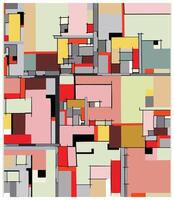 Abstract geometric pattern with a variety of colored blocks and lines. vector