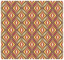 A retro geometric pattern with repeating diamond and hourglass shapes in yellow, red, and brown. vector