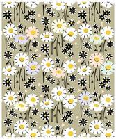 Stylized pattern of daisies in various colors on a beige background. vector