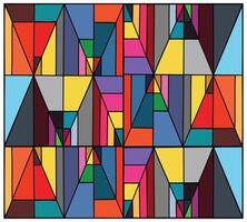 Colorful geometric pattern with abstract mirrored shapes. vector
